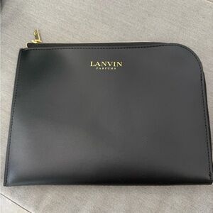 Lanvin Black Toiletry Bag with Gold Accents